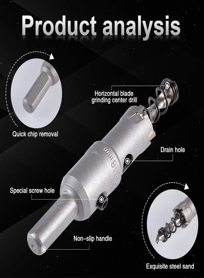 UPTODATETOOLS 18mm TCT Hole Saw Tungsten Carbide Tipped Teeth Hole Cutter, TCT Drill Bit Hole Saw Set for Stainless Steel, Sheet, Metal - Image 4